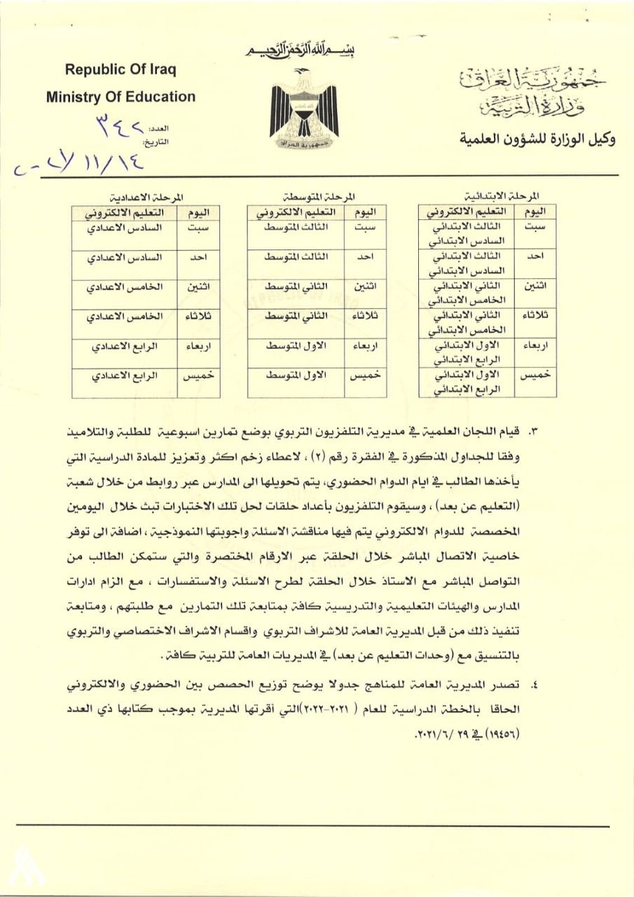 التربية تنشر تفاصيل خطتها التعليمية عن بعد